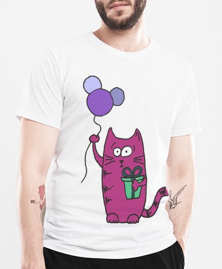 Чоловіча футболка Малиновый кот