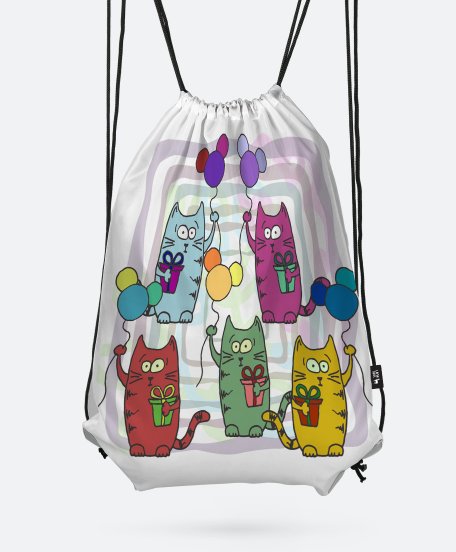 Рюкзак Компания котиков с шариками