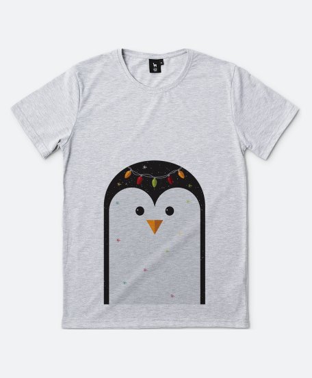Чоловіча футболка Penguin with fairy lights