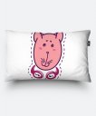 Подушка прямокутна рожевий кіт у навушниках