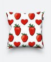 Подушка квадратна Hearts and strawberries