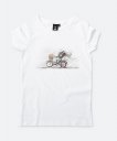 Жіноча футболка Девушка на велосипеде