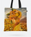 Авоська Woman and sunflowers