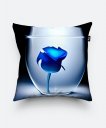 Подушка квадратна Синий тюльпан в бокале