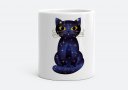 Чашка Синьо-чорний кіт на білому