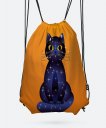 Рюкзак Синьо-чорний кіт на жовтогарячому