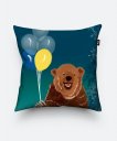 Подушка квадратна Ведмідь з кульками