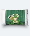 Подушка прямокутна Симпатична мультяшна жаба з морозивом
