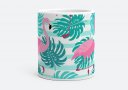 Чашка Тропики паттерн с фламинго