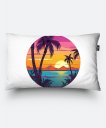 Подушка прямокутна Пальмовий пляж - Яскравий світанок