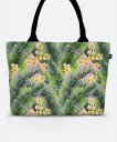 Шопер tropical banana palm leaf watercolor Jungle Plumeria pattern
