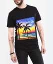 Чоловіча футболка Пальмово-пляжна пристрасть (вектор)