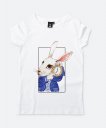 Жіноча футболка Акварельний кролик | Watercolor Rabbit