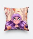 Подушка квадратна Дівчинка з фіолетовим волоссям