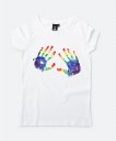 Жіноча футболка Rainbow hand print