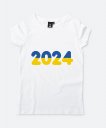 Жіноча футболка 2024 синьо-жовтий
