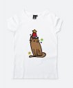Жіноча футболка Новорічний кіт