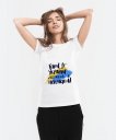 Жіноча футболка Геть з України, напис