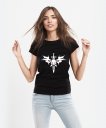 Жіноча футболка Череп с крыльями и мечом