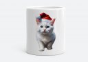 Чашка Новий рік, білий котик