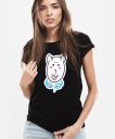 Жіноча футболка кіт меломан у навушниках