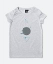 Жіноча футболка геометрія з блакитною півонією