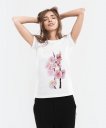 Жіноча футболка гілка квітів абрикоса