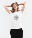 Жіноча футболка геометрична композиция, мандала, квітка життя