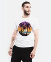 Чоловіча футболка Пальмовий пляж - Ніжний світанок