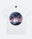 Чоловіча футболка Пальмовий пляж - На заході сонця
