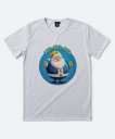 Чоловіча футболка Новорічний Санта жовто блакитний з Тризубом