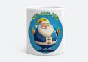 Чашка Новорічний Санта жовто блакитний з Тризубом
