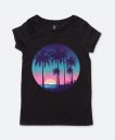 Жіноча футболка Пальмовий пляж - Зоряна ніч