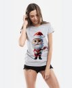 Жіноча футболка Милий Санта Клаус з гітарою