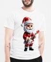 Чоловіча футболка Веселий, милий Санта Клаус із гітарою