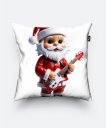 Подушка квадратна Веселий, милий Санта Клаус із гітарою