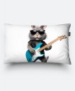 Подушка прямокутна Кролик - рок-музикант