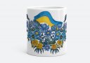 Чашка "Синьо-жовті відтінки серед квітів"
