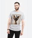 Чоловіча футболка Орієнтальна Сіамська Кішка з Метеликом