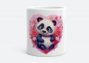 Чашка Панда з Серцем та Рожевим Квітами