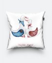 Подушка квадратна Акварельна чарівна пара гусей / Watercolor Charming Pair of Geese