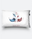 Подушка прямокутна Акварельна чарівна пара гусей / Watercolor Charming Pair of Geese
