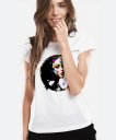 Жіноча футболка Обличчя дівчини в абстрактному стилі