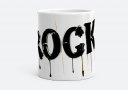 Чашка Напис "ROCK" з білим та чорним фоном