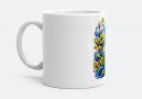 Чашка Тризуб в квітковому візерунку