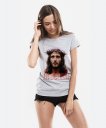 Жіноча футболка Jesus loves everyone (Ісус любить всіх)