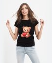 Жіноча футболка Ведмедик з червоним серцем
