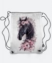 Рюкзак Кінь з рожевими квітами 
