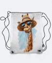 Рюкзак Жираф у літньому солом'яному капелюсі