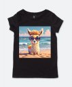 Жіноча футболка Мила лама на пляжі